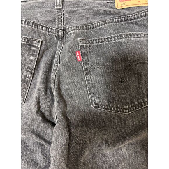 Levi’s 501 Jeans 29x32 Black Button Fly Distressed Frayed Hem Grunge Streetwear - Picture 11 of 12